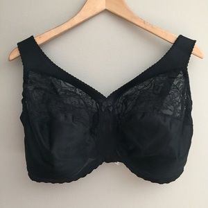 Glamorise Black Lace Full Figure Support Bra